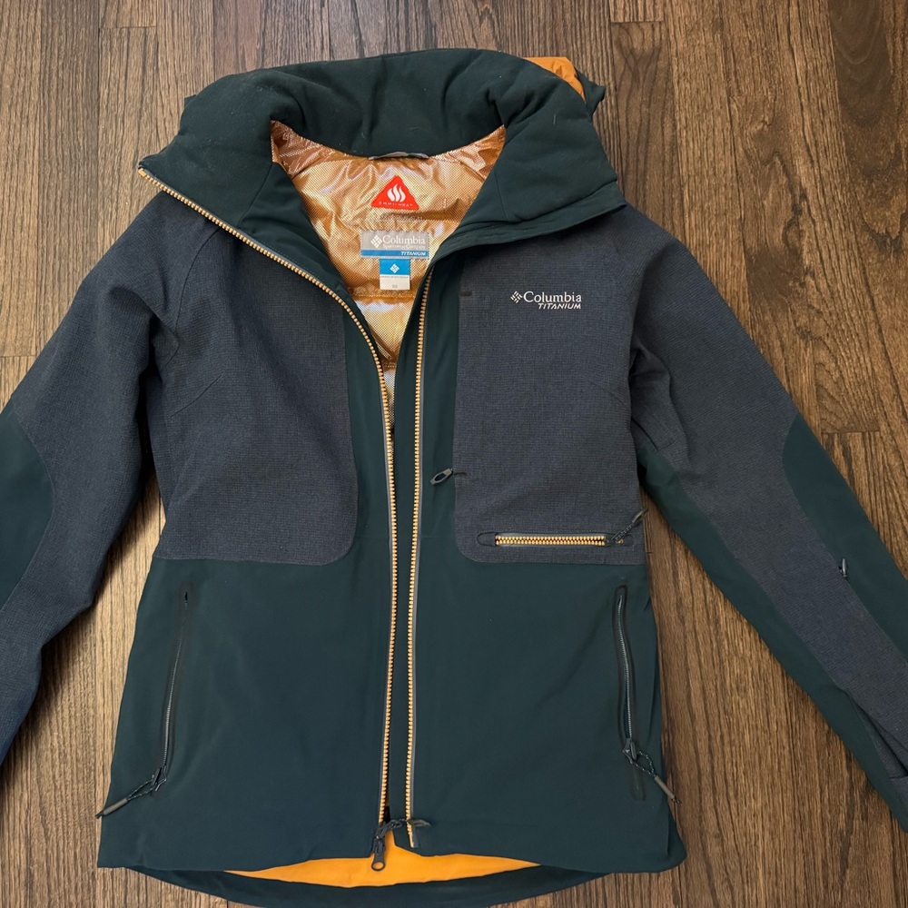 Columbia Forest Green Jacket with Orange Accents